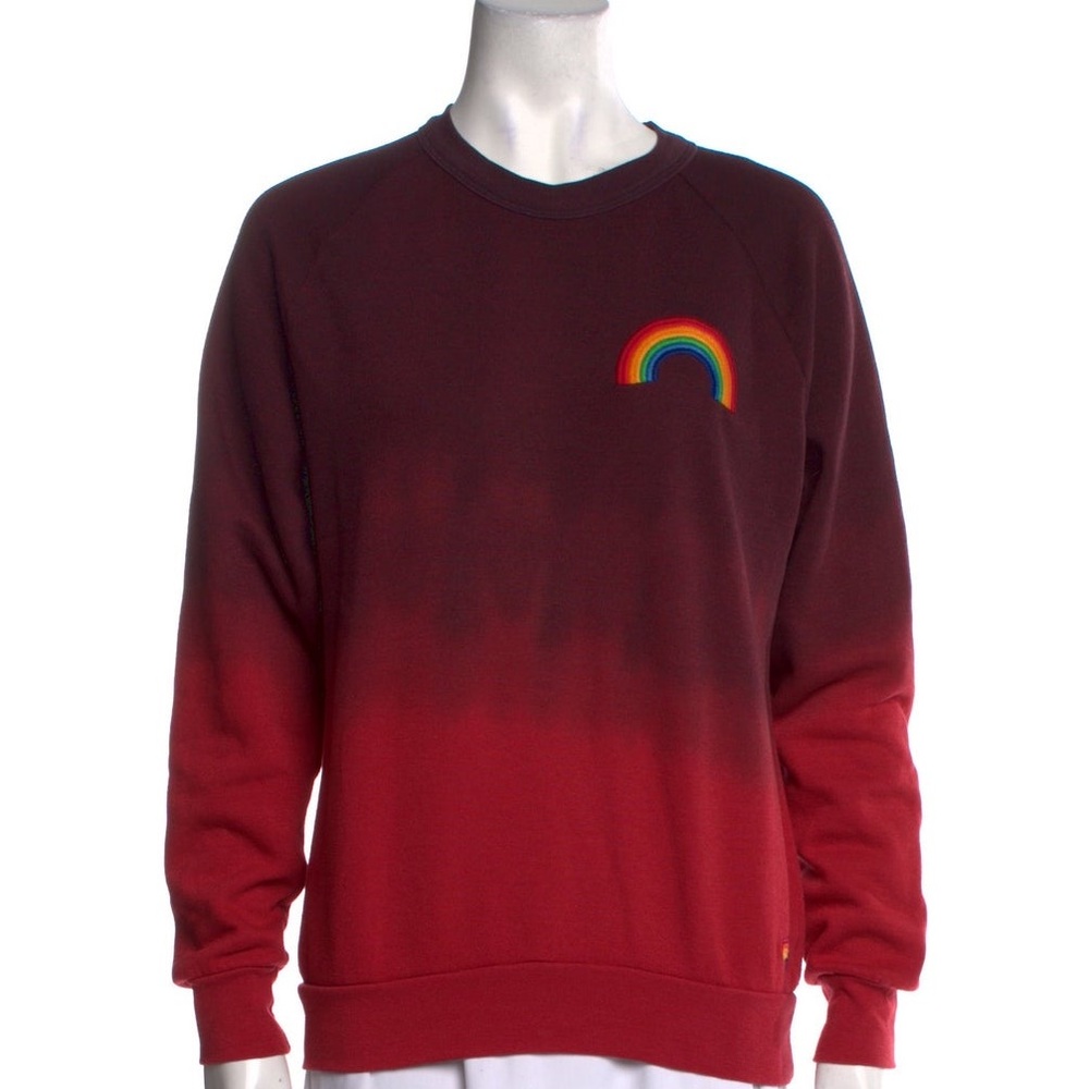 AVIATOR NATION
Graphic Print Crew Neck Sweatshirt Rainbow Embroidery